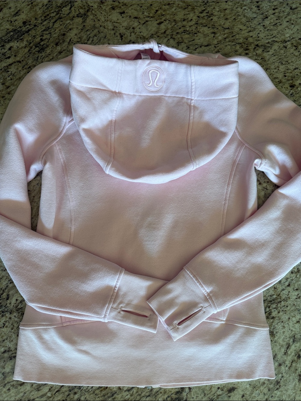 lululemon athletica Scuba Full Zip Hoodie Kangaroo Pockets Light Pink Sz M - Picture 7 of 10